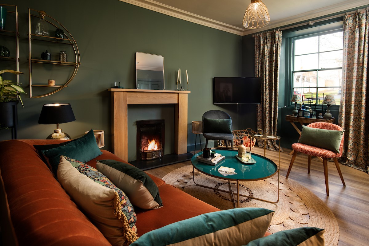 Sitting room - with rich heritage colour scheme