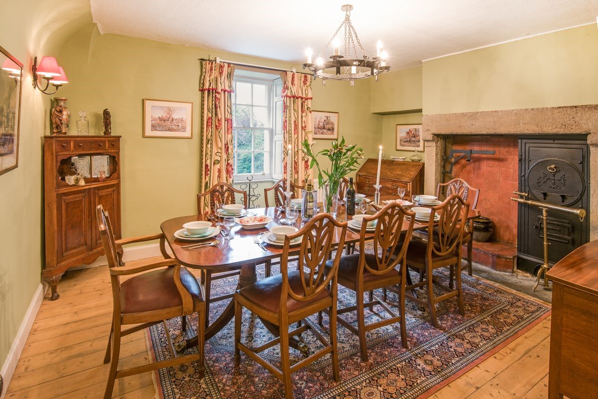 Abbey House - the dining room featuring an antique stove