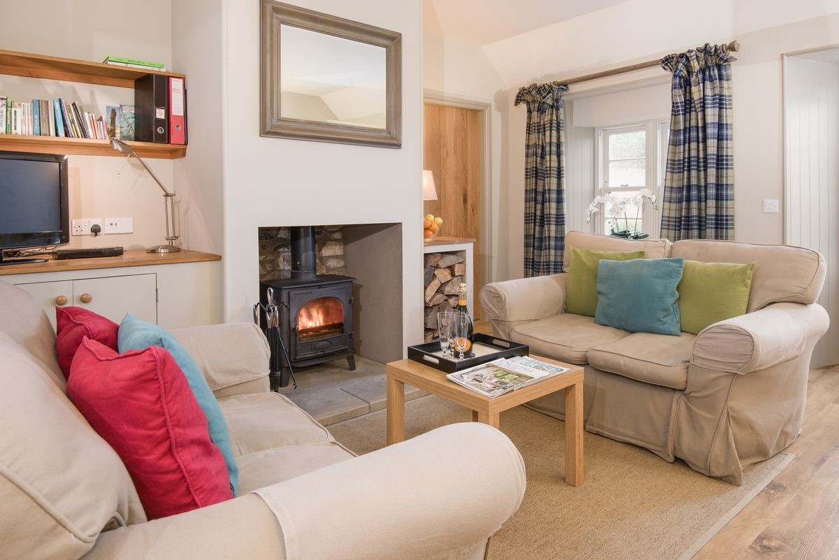 Barley Hill Cottage - relax by the wood burning stove and enjoy a glass of fizz