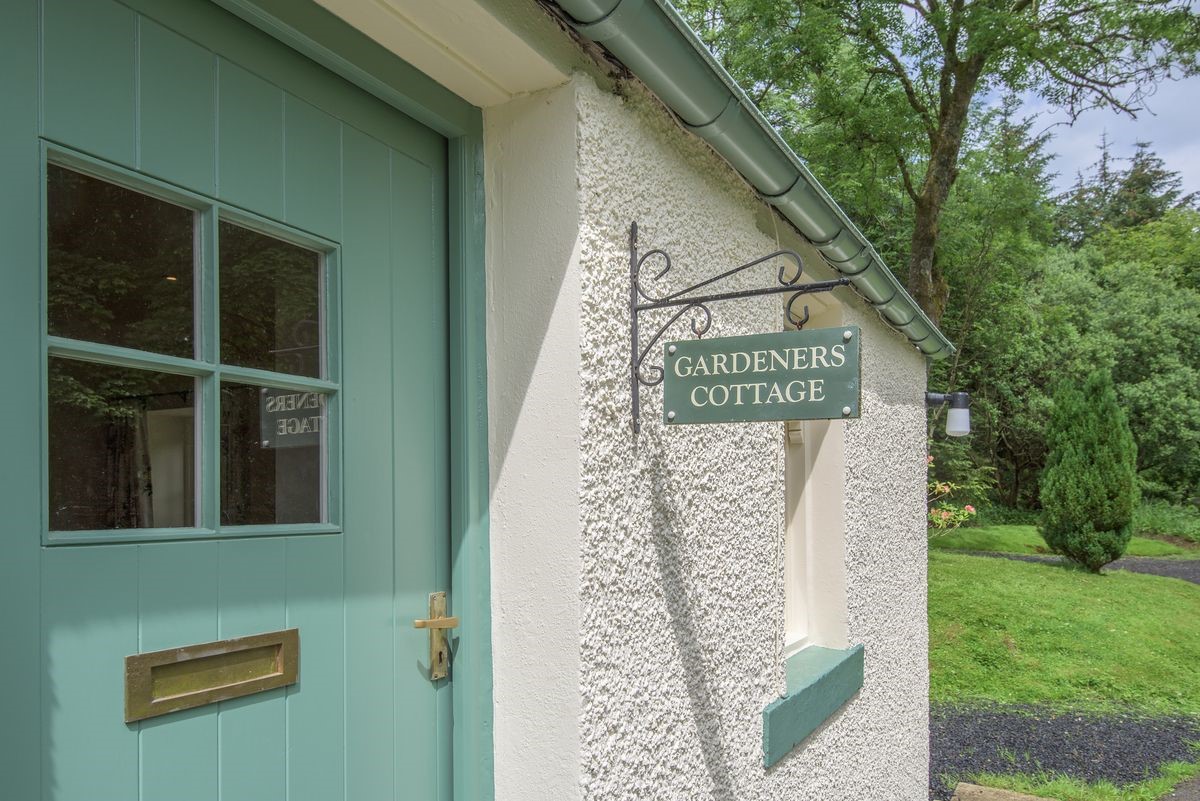 Gardener's Cottage - front door with signage