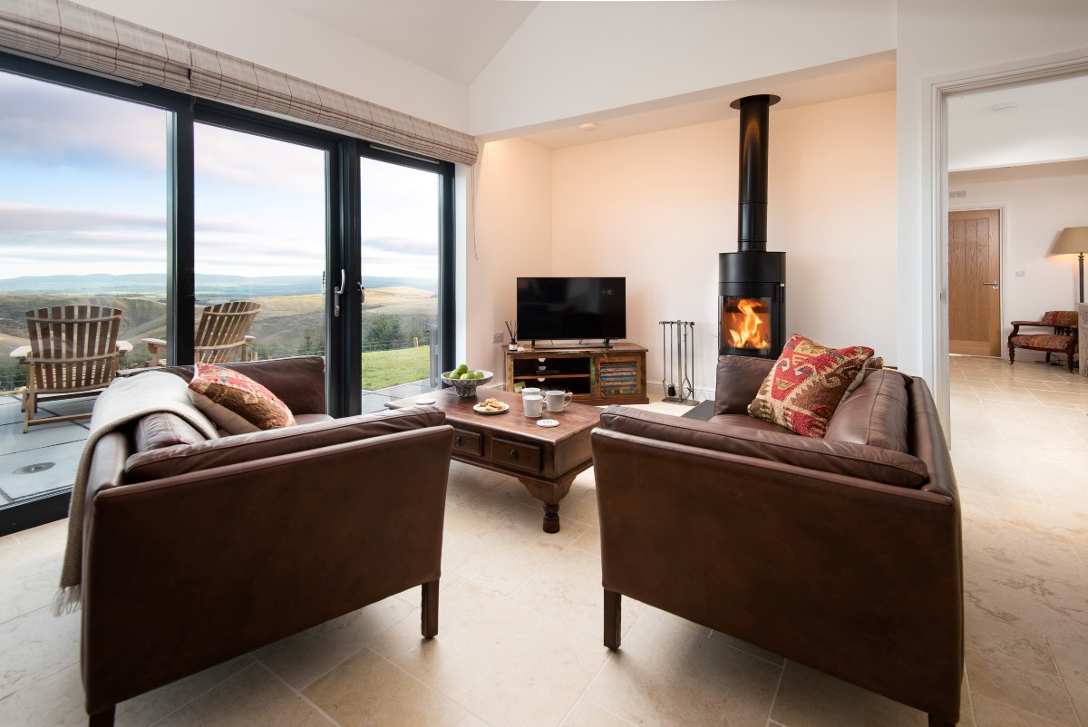 The Willow - unwind in the cosy seating area infront of the modern wood burning stove (1)