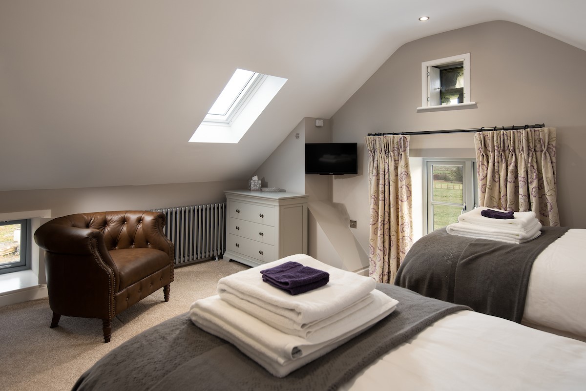 The Granary at Rothley East Shield - bedroom two which can be set as a twin or super king