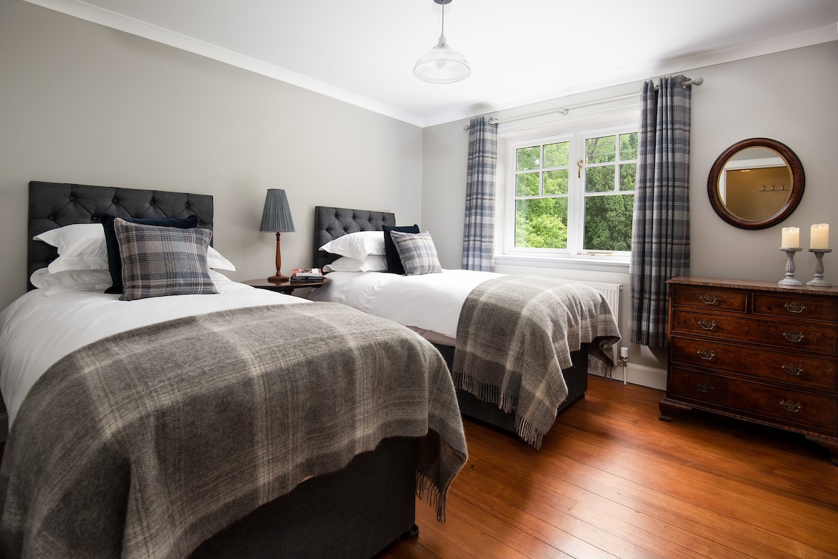 East Lodge at Ashiestiel -  the twin room which can be configured to a super king  on request