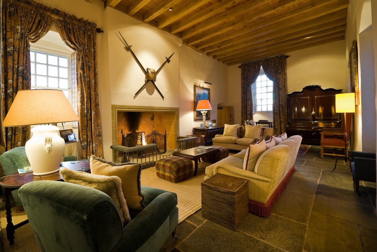 Fenton Tower in East Lothian - The Great Hall for relaxation in front of a roaring open fire