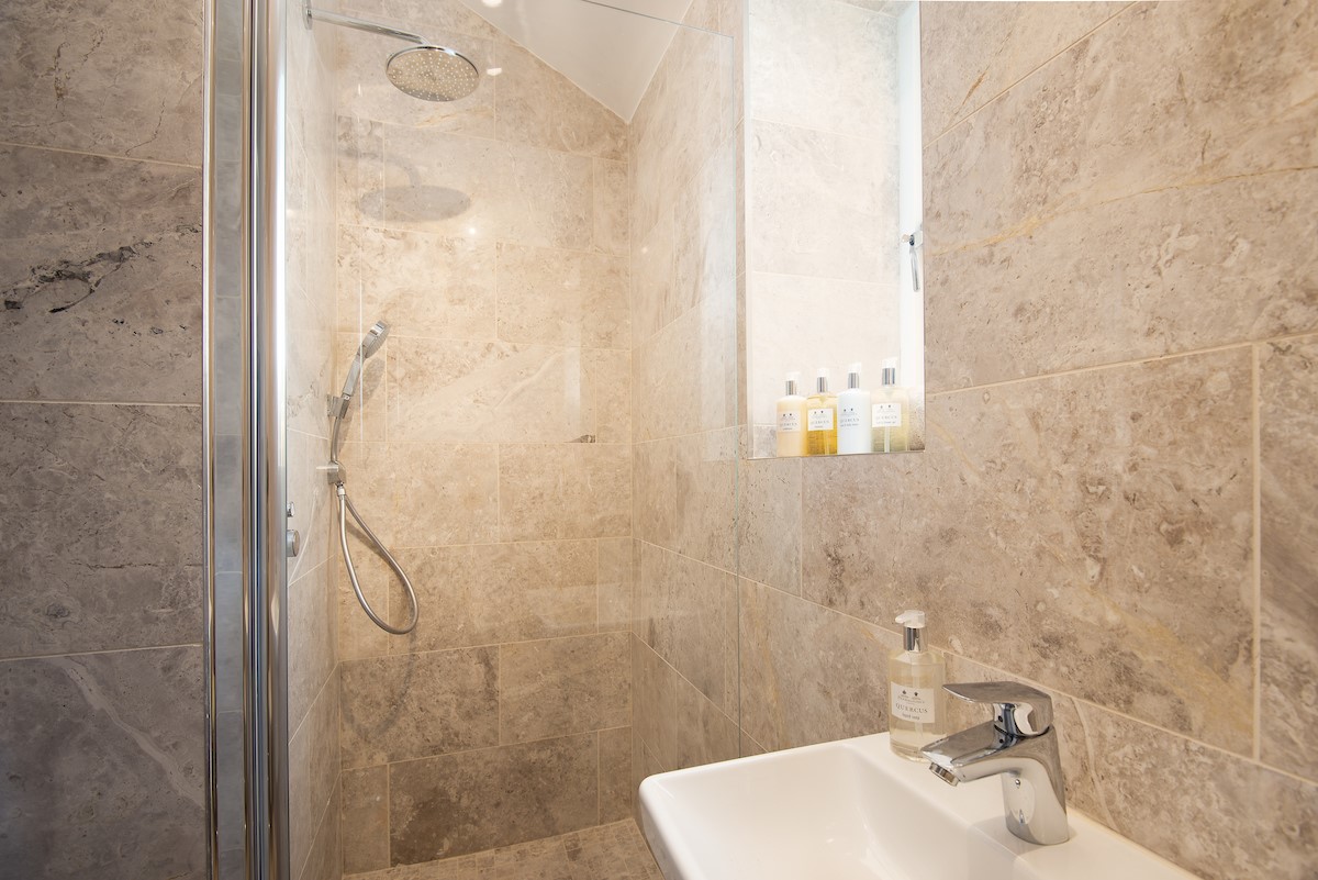 The School House - immaculate en suite with rainforest shower head in the walk-in shower