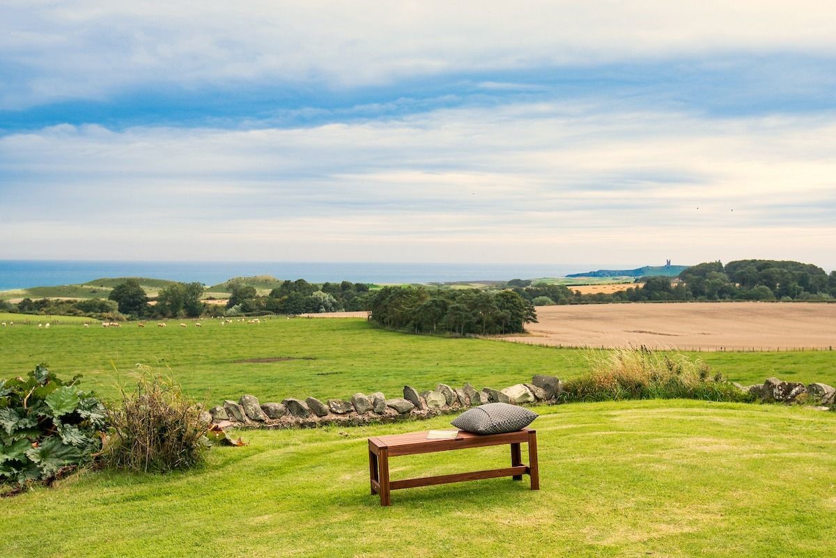 Calder Cottage - enjoy sea views and the view of Embleton Bay and Dunstanburgh Castle.  The owners are currently developing a nature-friendly garden growing ornamental grasses and nectar-rich flowers and shrubs