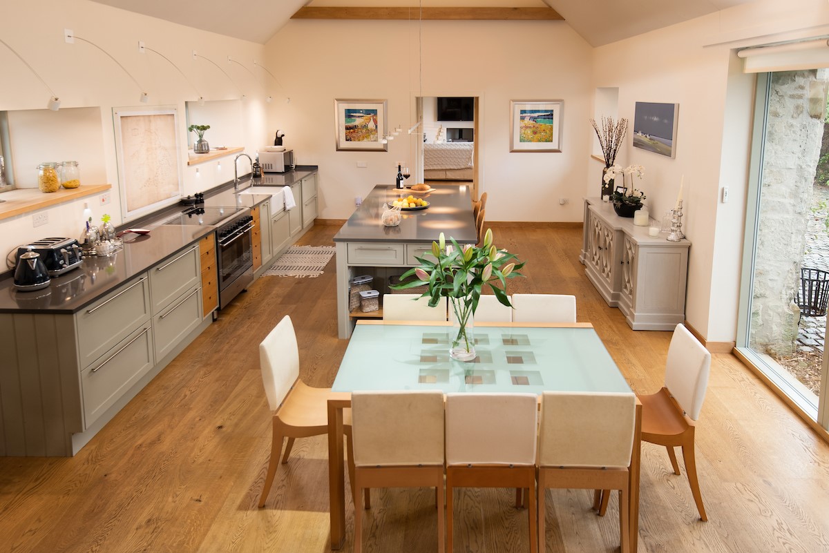 The Stables, Saltcoats Steading - well-equipped kitchen with electric range cooker, dishwasher and fridge/freezer