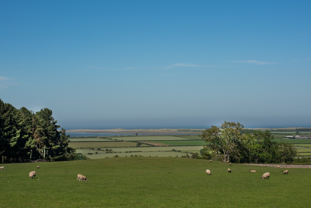 Lookout Cottage - view to the coast and the Holy Island of Lindisfarne