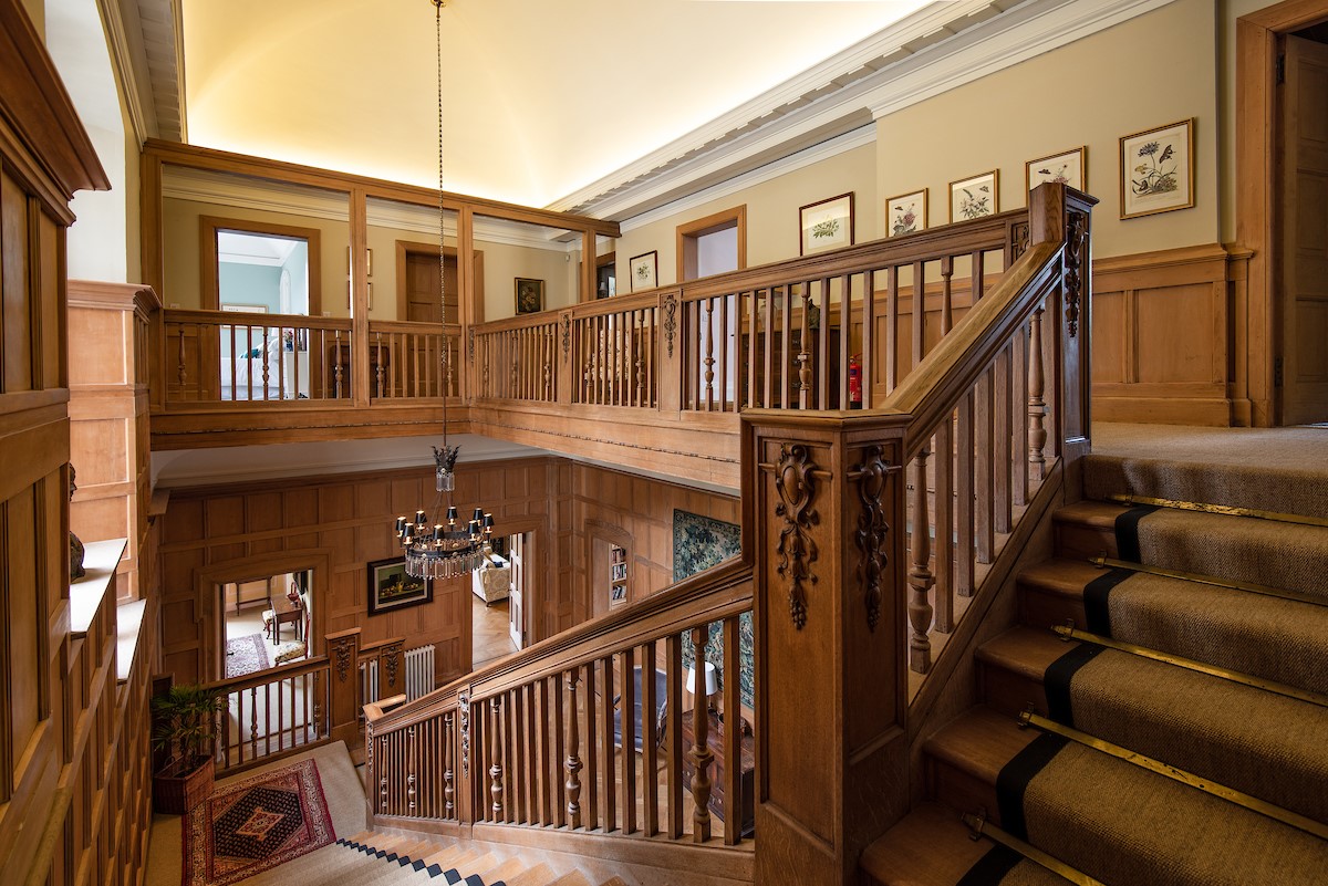 Fairnilee House - grand staircase leading to the first floor