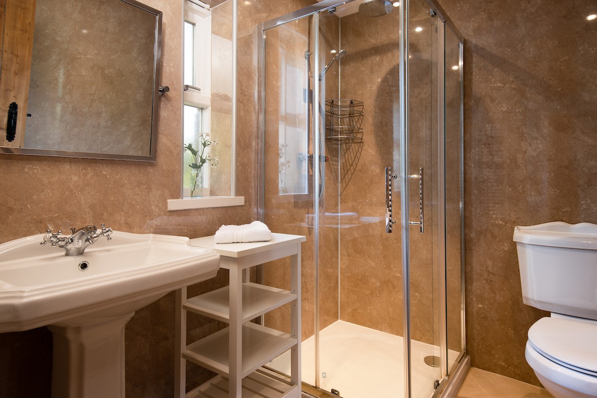 Whitesand Shiel - the shower room on the ground floor with walk-in shower, WC and basin