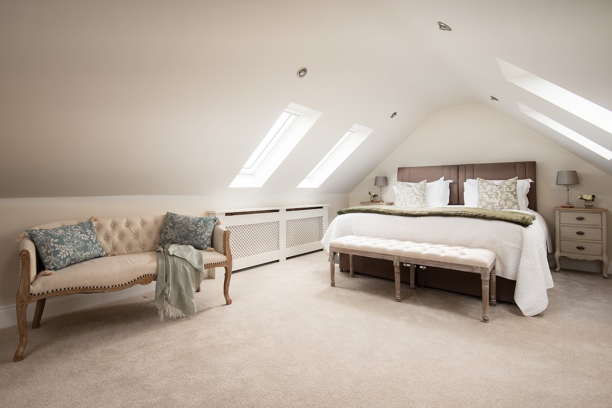 Granary View, Brockmill Farm - bedroom one with zip and link beds which can be configured as a super king size double or 3' twins