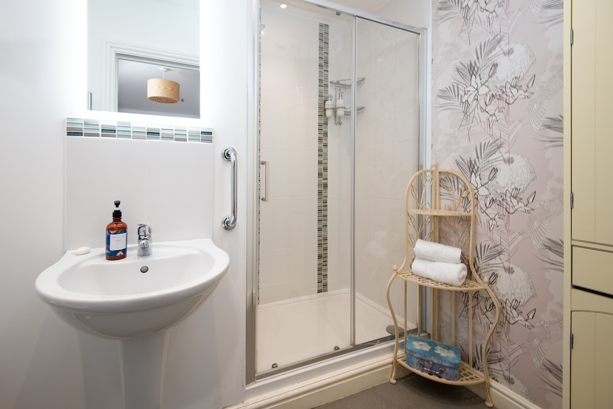 Moo House - en-suite with large shower, basin and WC