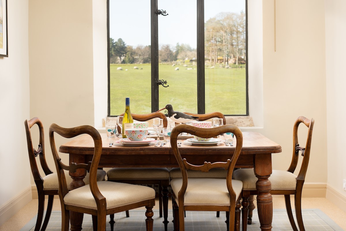 Lindisfarne View - the dining area seating six is a wonderful spot to take in the views