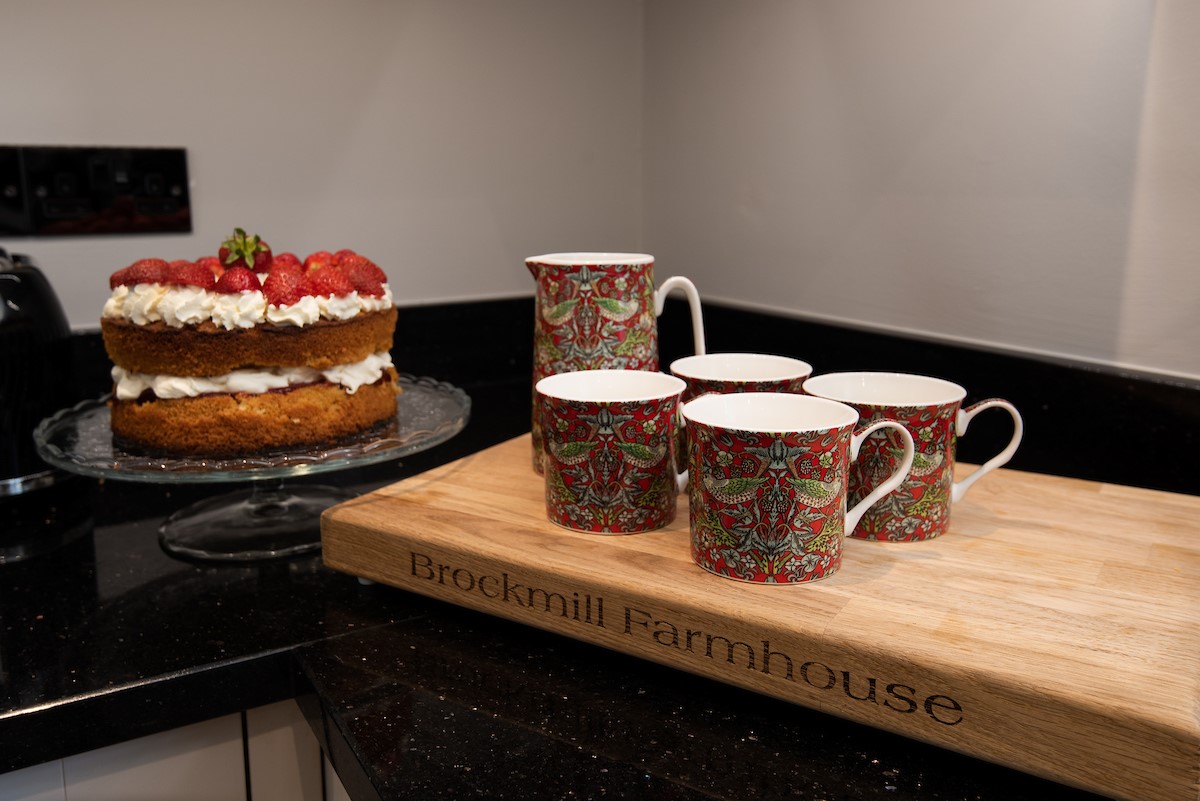 Brockmill Farmhouse - well equipped kitchen for preparing evening meals or even a spot of baking