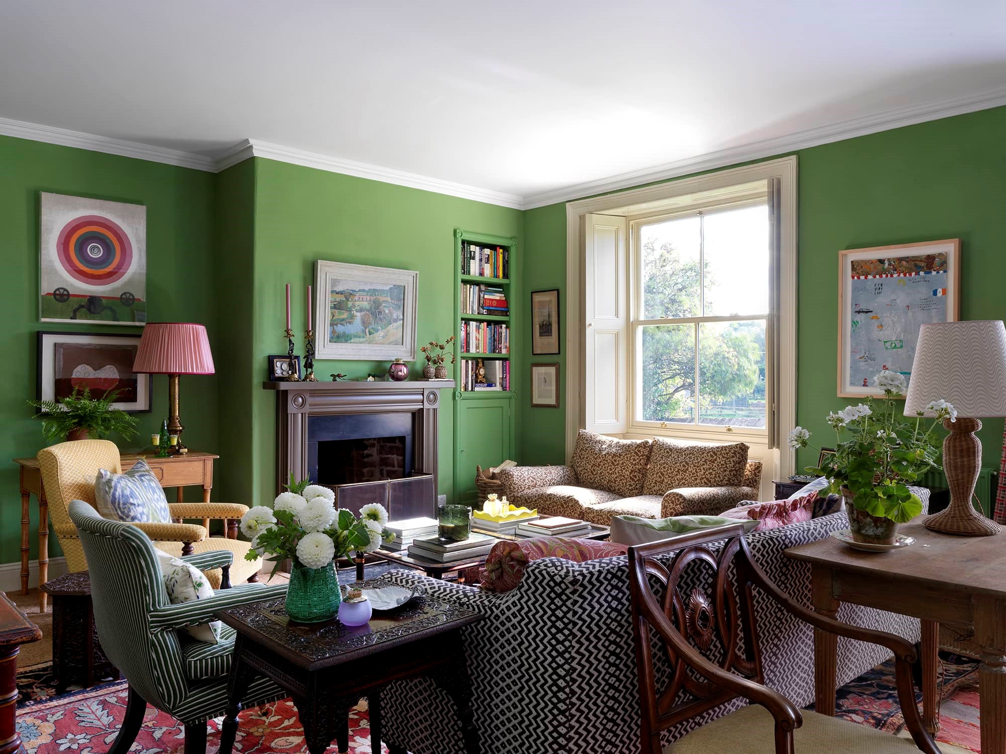 North Farm, Walworth - convivial seating area in the green sitting room