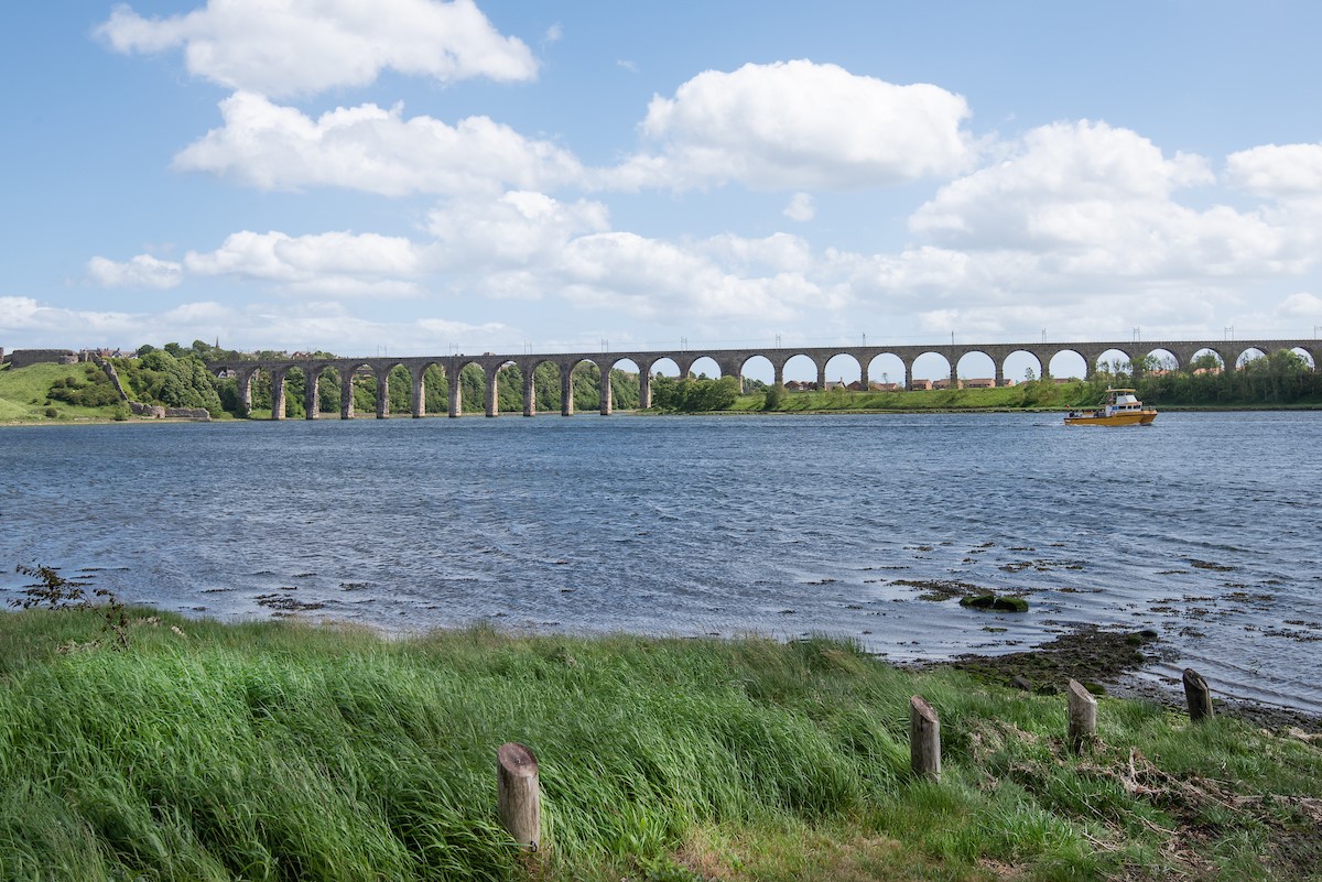 Whitesand Shiel - the view of the Royal Border Bridge over the River Tweed
