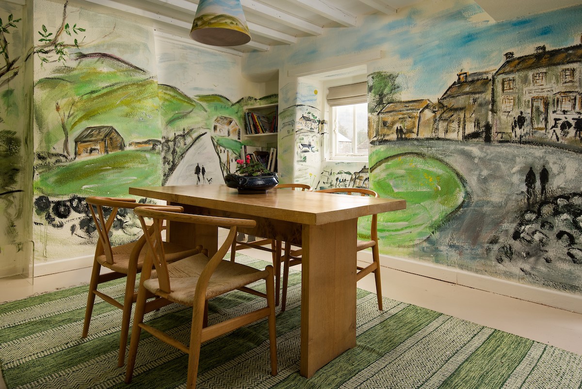 The Art House - dining area with views to the village green