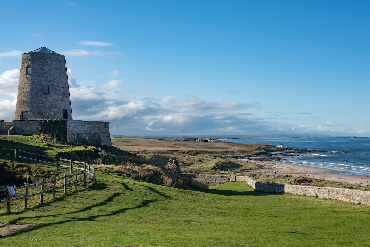The Clock Tower at Bamburgh Castle - views across the Northumberland coast
