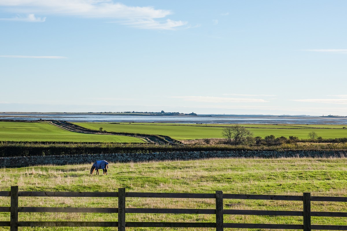 Bee Cottage - the Holy Island of Lindisfarne in the distance