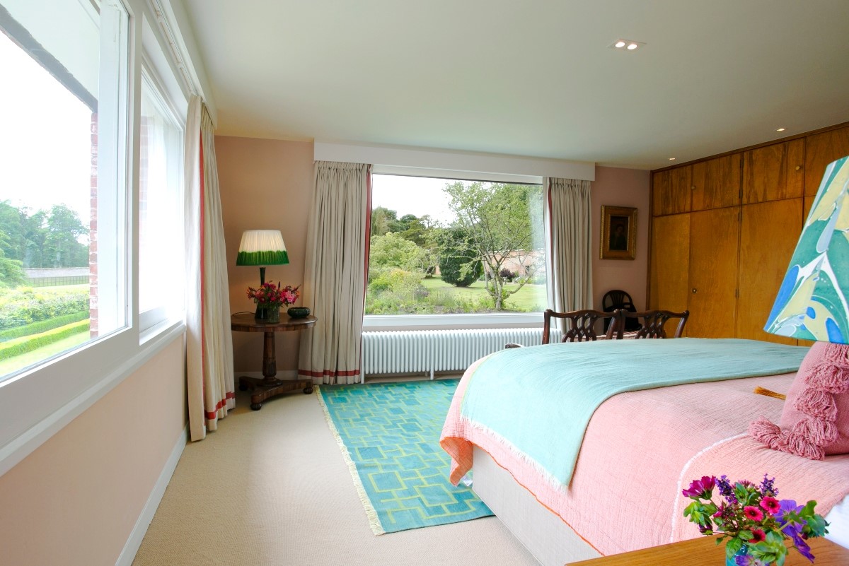 Leuchie Walled Garden - bedroom six with garden views