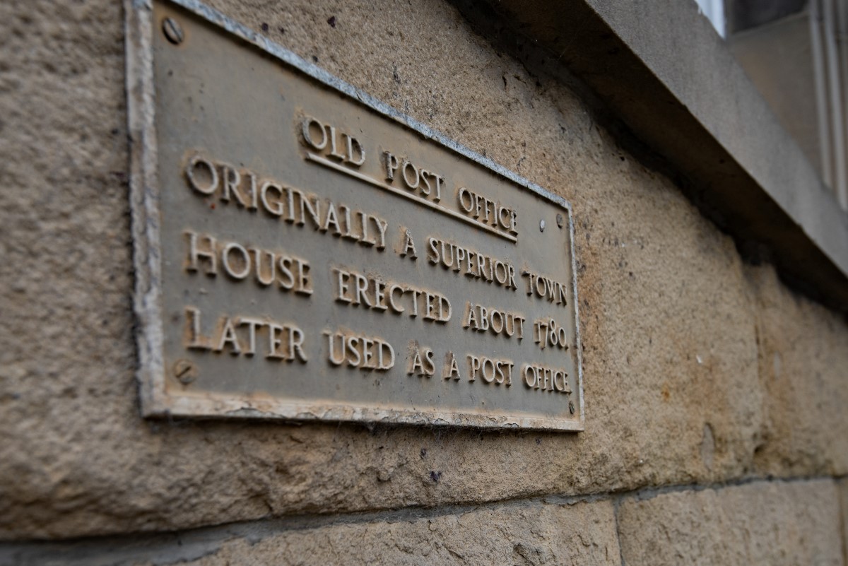 Number One Clayport Street - the plaque denoting the history of the property