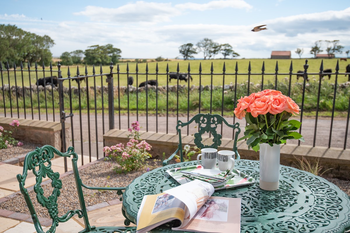 Farm Cottage - enjoy a cup of tea in the sunny front patio garden