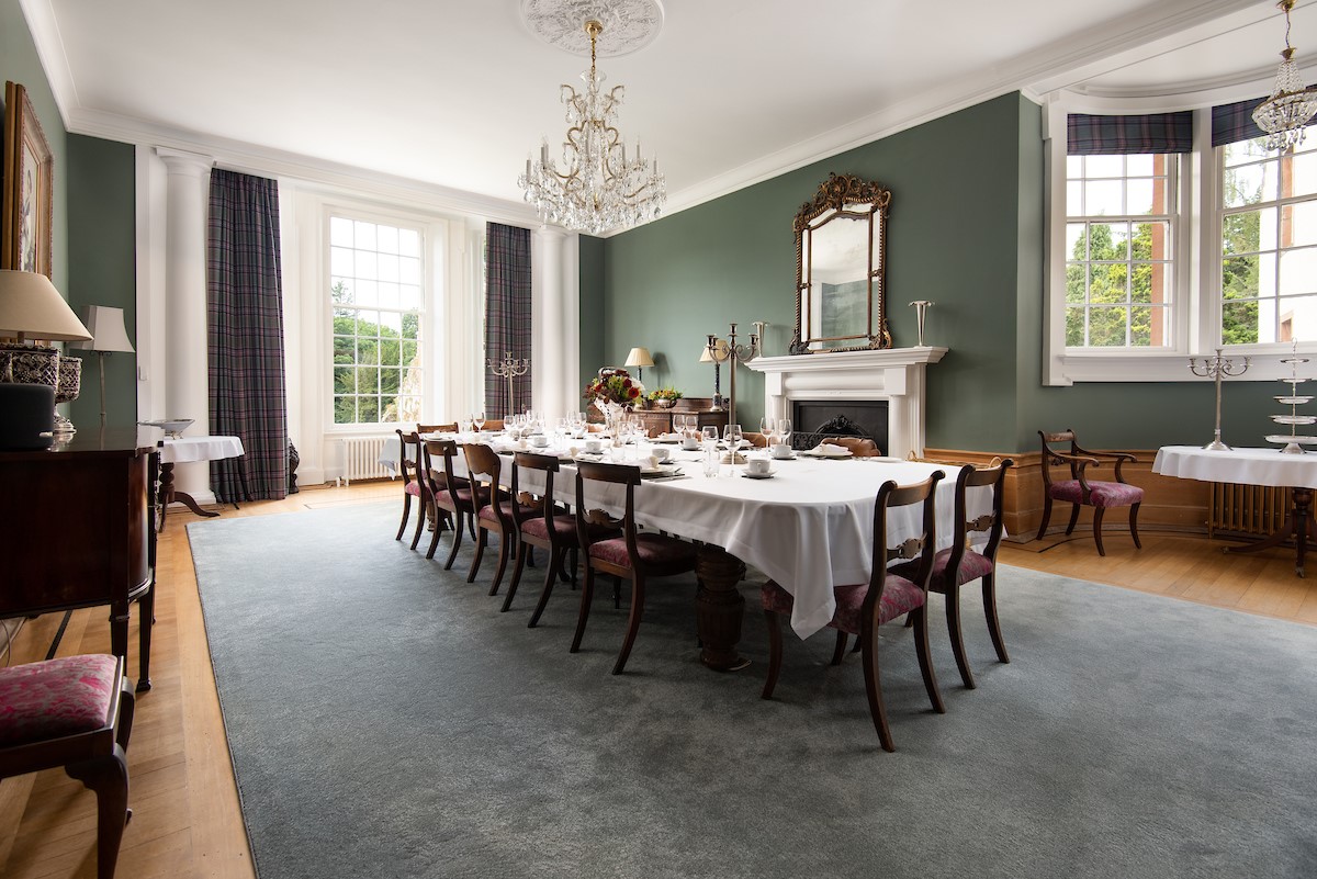 Fairnilee House - formal dining room seating up to 16 guests
