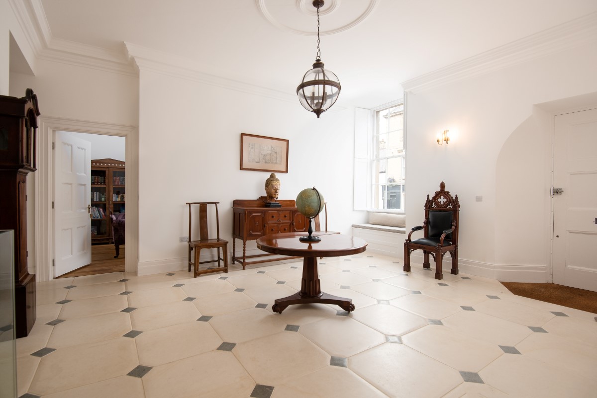 Number One Clayport Street - the large entrance hall with centre table