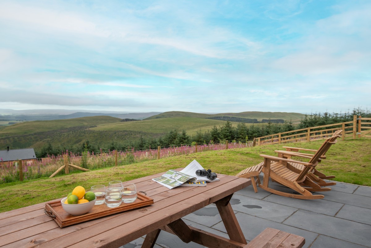 The Maple - enjoy alfresco meals whilst taking in the views across the Upper Coquet valley