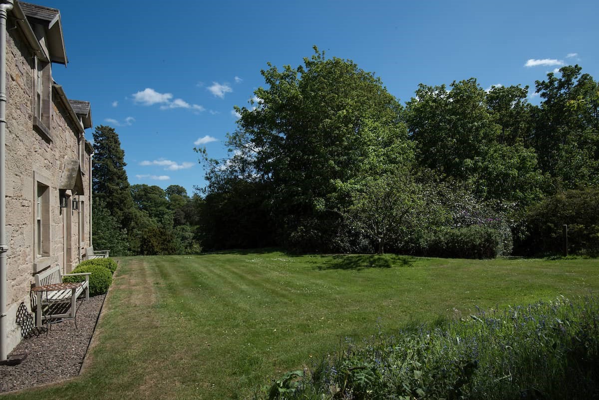 Garden House - the lawned garden is private, secluded and surrounded by mature trees