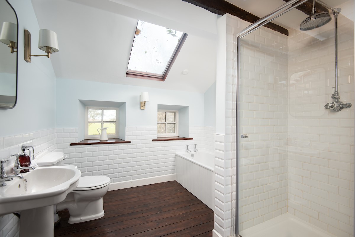 The Old Vicarage - second family bathroom with bath and separate shower cubicle