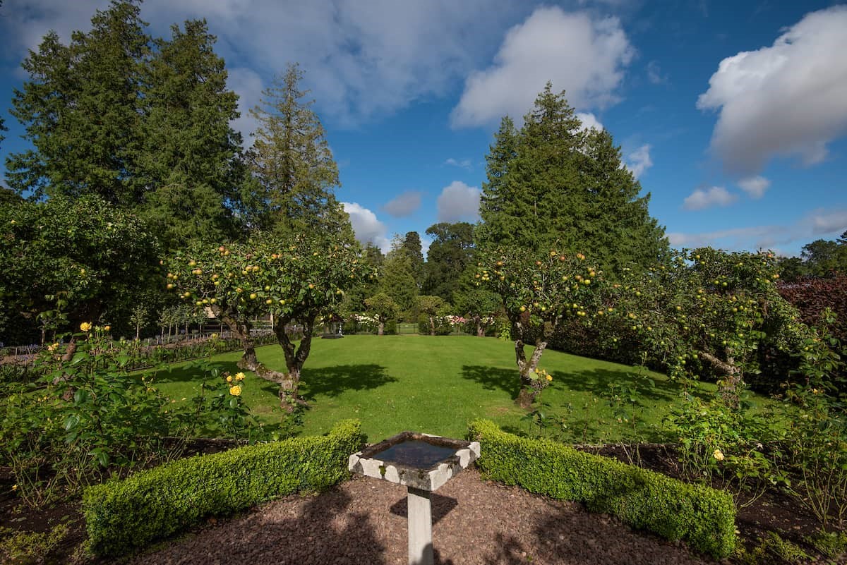 Bughtrig Estate - featuring lush lawns - the gardens are open to the public as part of Scotland's Open Garden Scheme