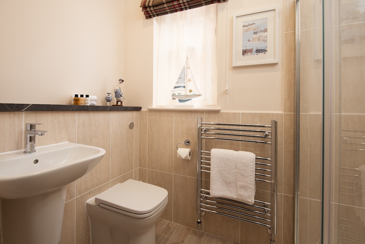 Bank View - bathroom two with heated towel rail and shower