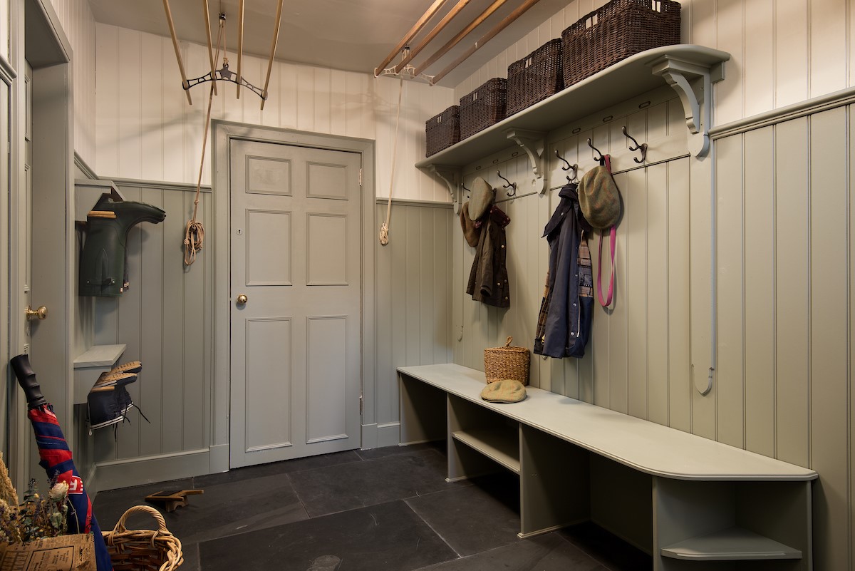 Cairnbank House - the boot room with plenty of space for outdoor gear, wellies and boots