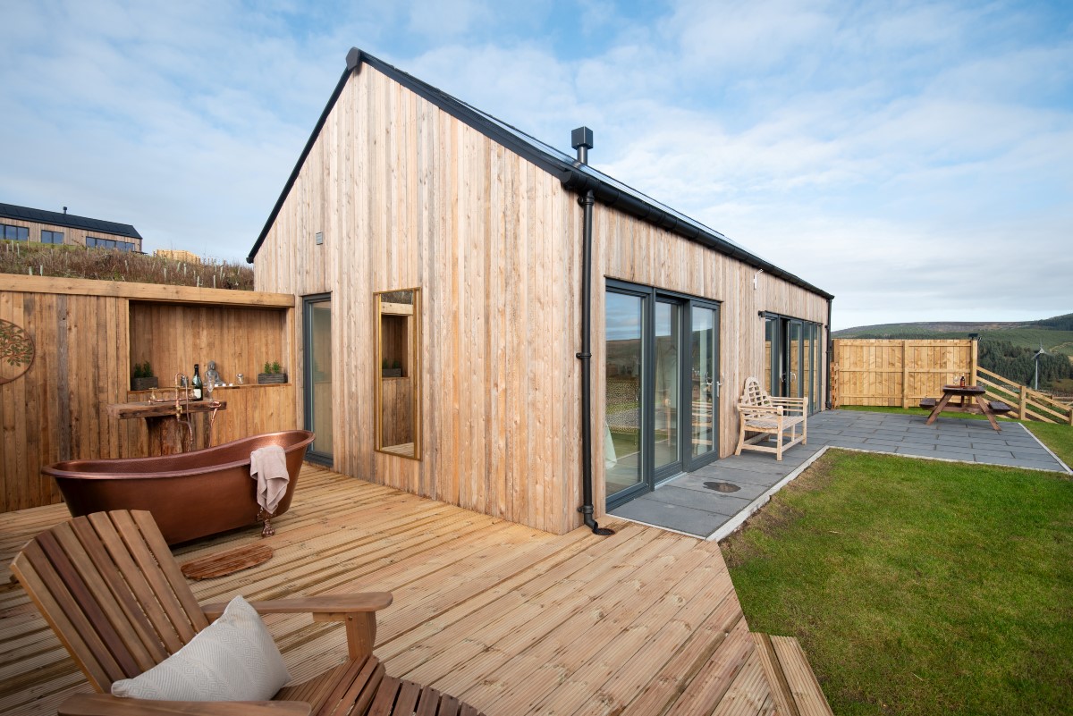The Elm - decking area with direct access from bathroom