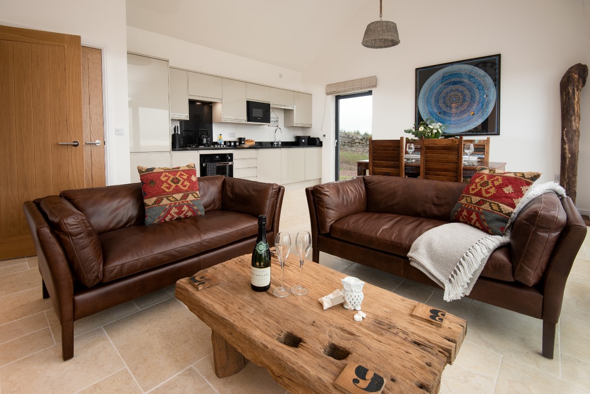 The Maple - spacious open plan dinning kitchen and living area with two seater sofas