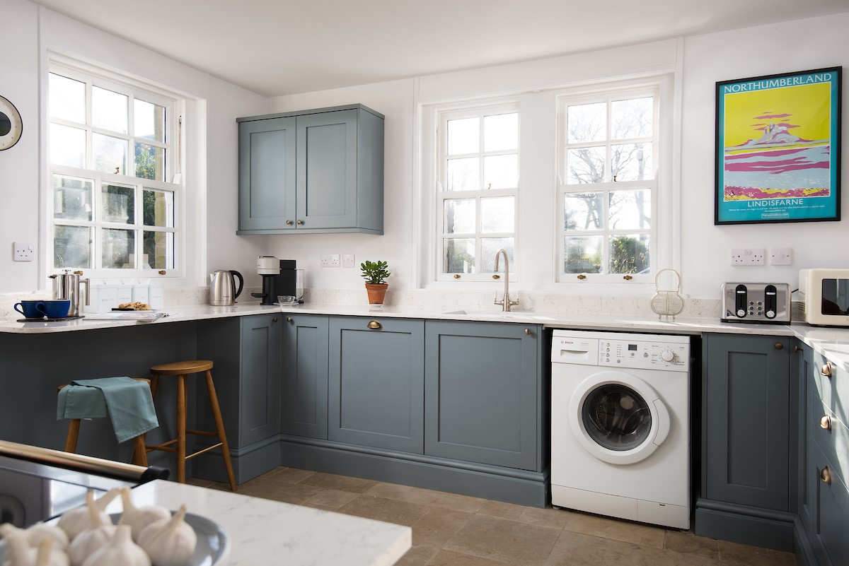 The Old School House - a bright kitchen with modern Shaker-style cabinetry