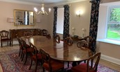 Wark Farmhouse - the formal dining room with seating for twelve guests