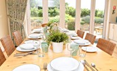 Hawthorn House - large dining table in the kitchen, perfect for gathering around to enjoy a delicious meal