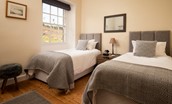 Chaffinch Cottage - bedroom two with comfortable twins beds