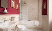 Fairnilee House - Donald - en suite bathroom featuring a bath with overhead rainforest shower