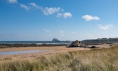 East Bay Beach House - view of the beach and the Bass Rock in the distance