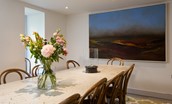 Old Purves Hall - dining room with eye-catching artwork