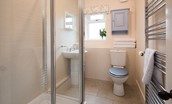 Kilham Cottage - bathroom with heated towel rail and shower
