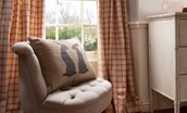 Garden House - enjoy views from the chair in bedroom one