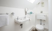 Tweedside - first floor cloakroom with WC and basin.