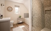 Partridge Lodge - large family bathroom with shower and separate bath