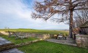 Castle View Cottage - a multi-level garden to the rear benefits from far-reaching views toward The Holy Island of Lindisfarne