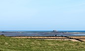 April Cottage - the stunning view of the Holy Island of Lindisfarne from the cottage