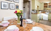 April Cottage - the open-plan kitchen and dining area